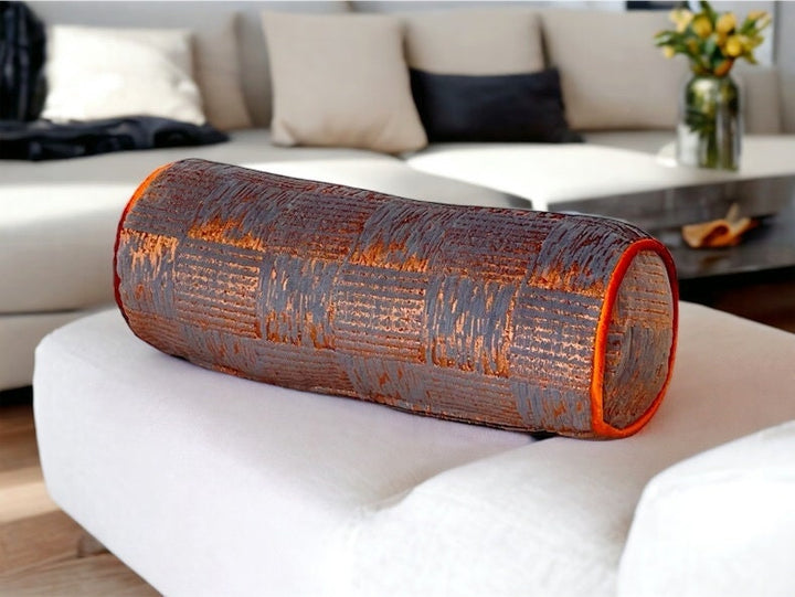 Luxurious Rust Bolster Velvet Pillow Cover