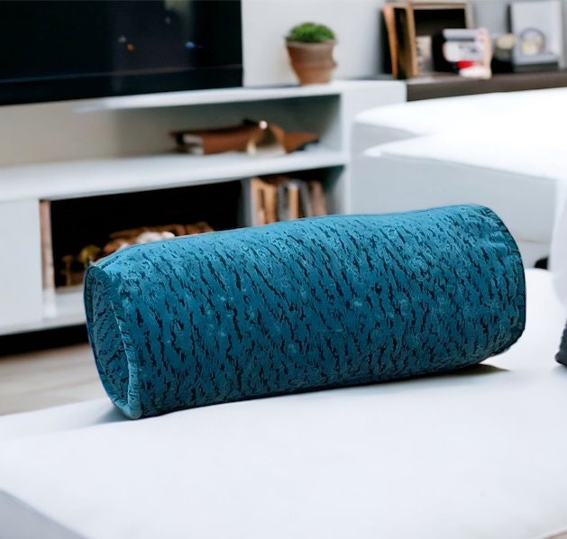 Royal Blue Luxurious Velvet Decorative Bolster Pillow Cover