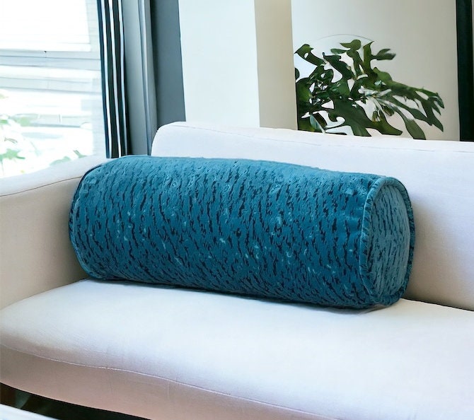 Royal Blue Luxurious Velvet Decorative Bolster Pillow Cover