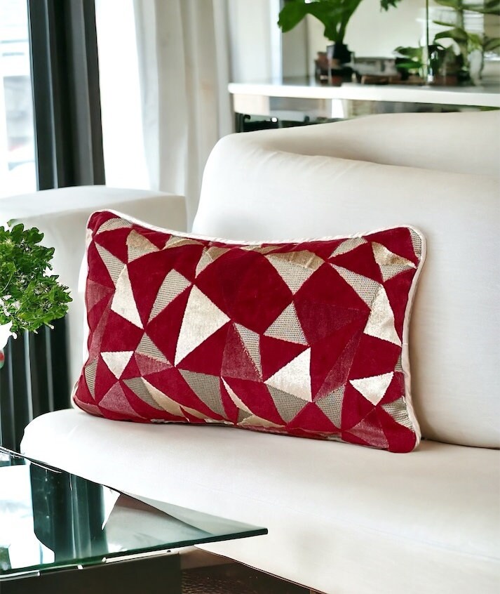 Lumbar Velvet Pillow Cover with Piping