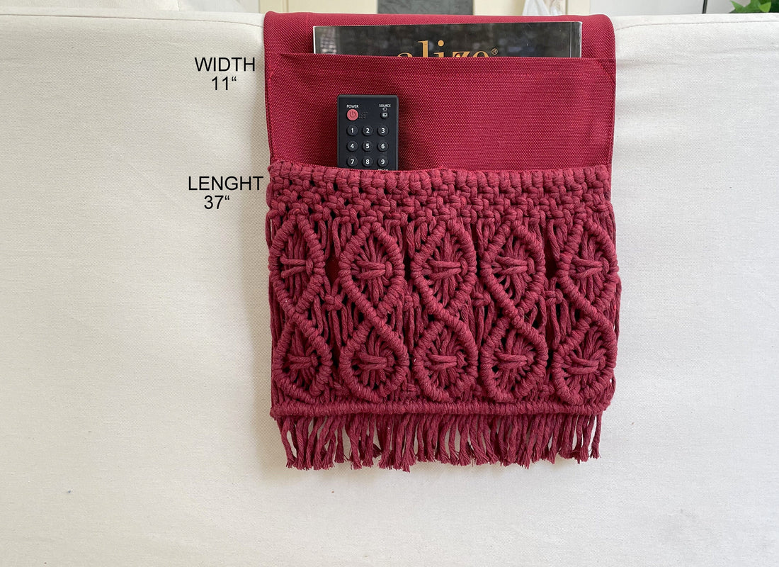 Canvas Macrame Armrest Organizer