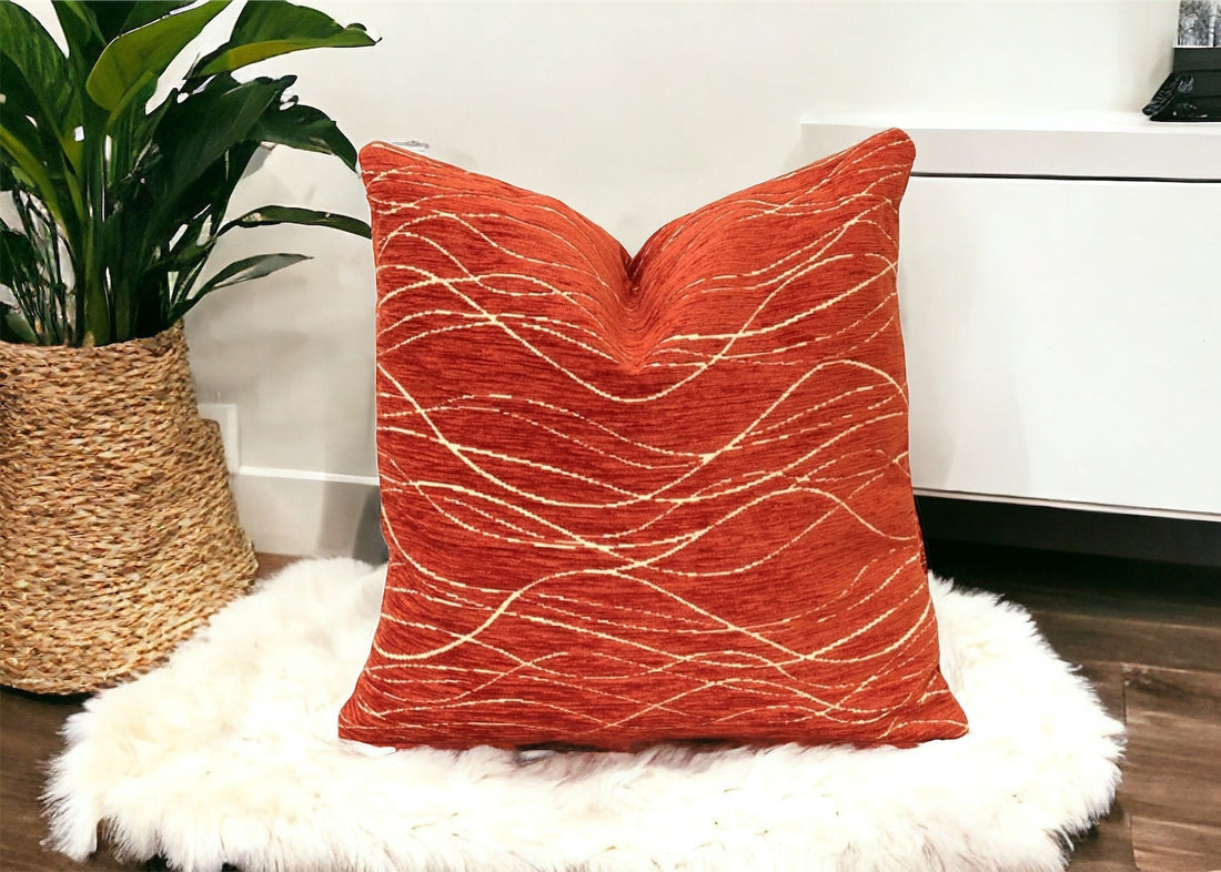 Orange Velvet Pillow Cover