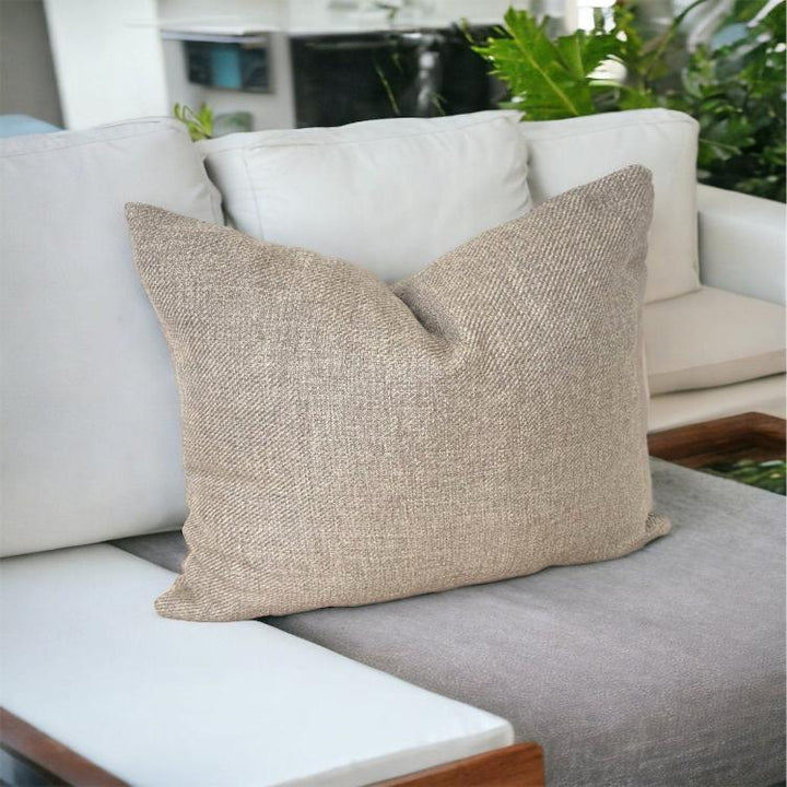 Beige Linen Unique Pillow Cover