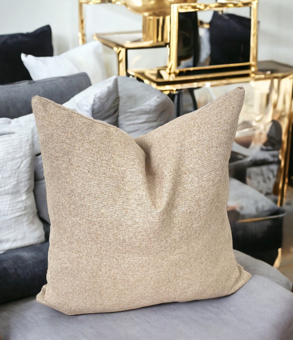 Beige Linen Pillow Cover