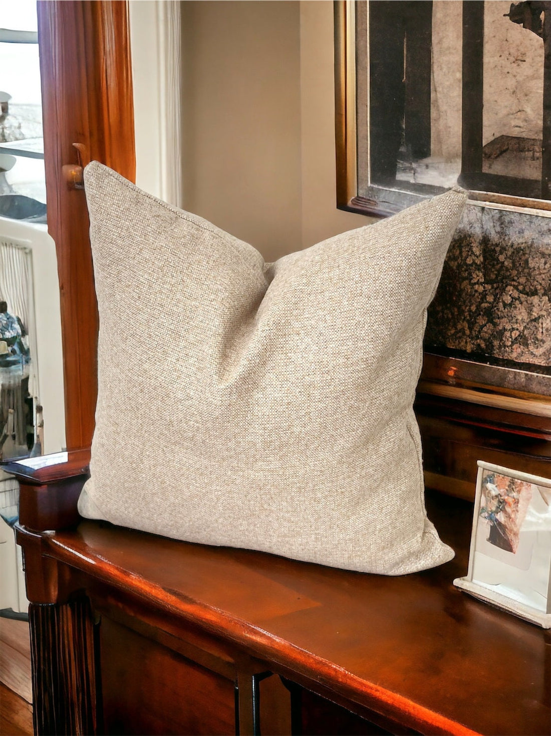 Beige Linen Pillow Cover