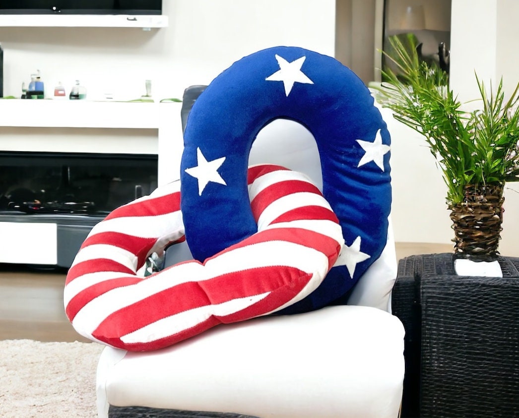 American Flag Velvet Chain Link Pillow