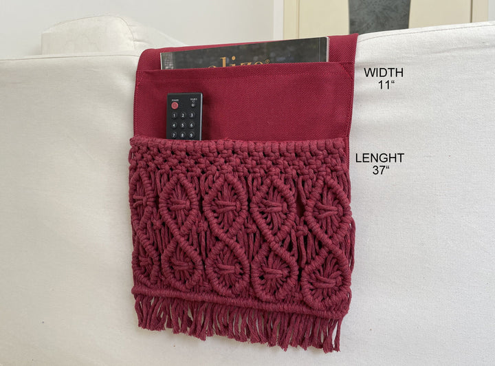 Canvas Macrame Armrest Organizer