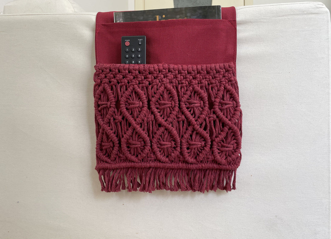 Canvas Macrame Armrest Organizer