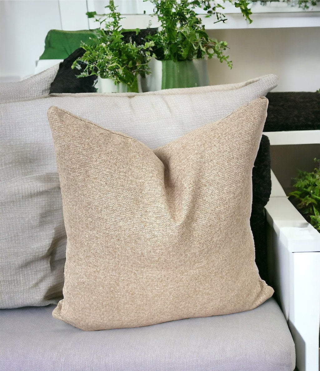 Beige Linen Pillow Cover