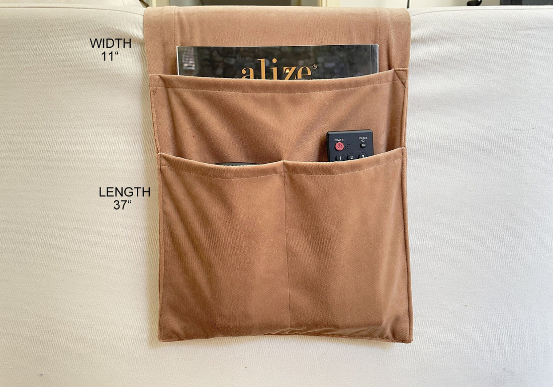 Camel Velvet Armrest Organizer