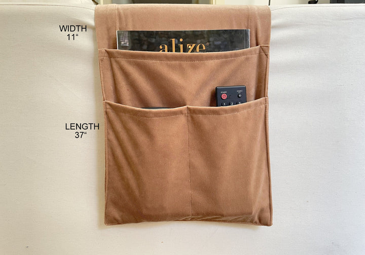 Camel Velvet Armrest Organizer