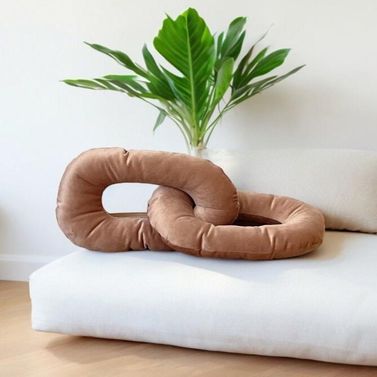 Velvet Chain Link Pillow,Light  Camel Velvet Pillow,Modern Pillows