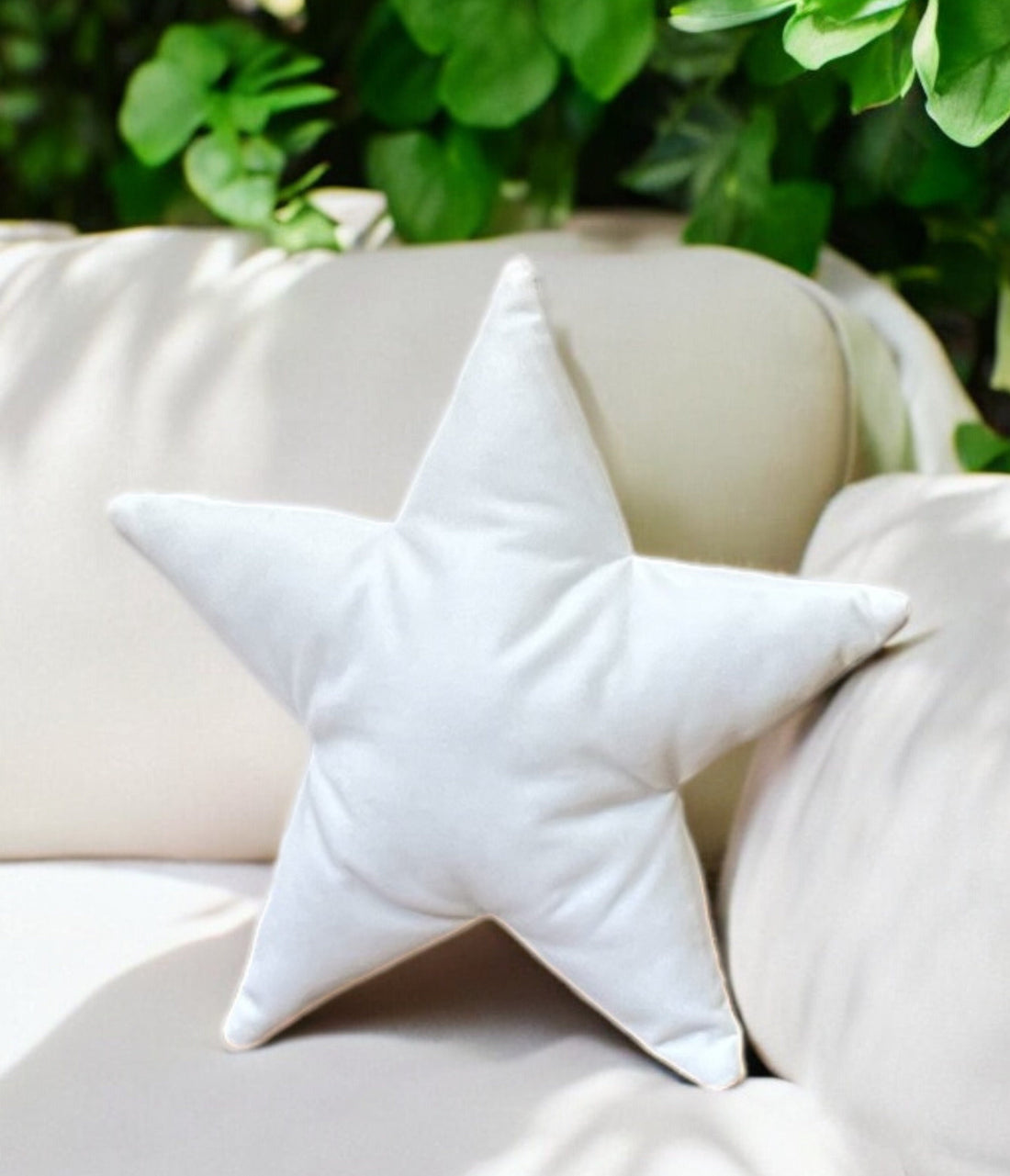 Unique Solid White Velvet Star Shaped Decorative Pillow - Home Accessory-Birthday gift - Nursery decor -Housewarming Gift