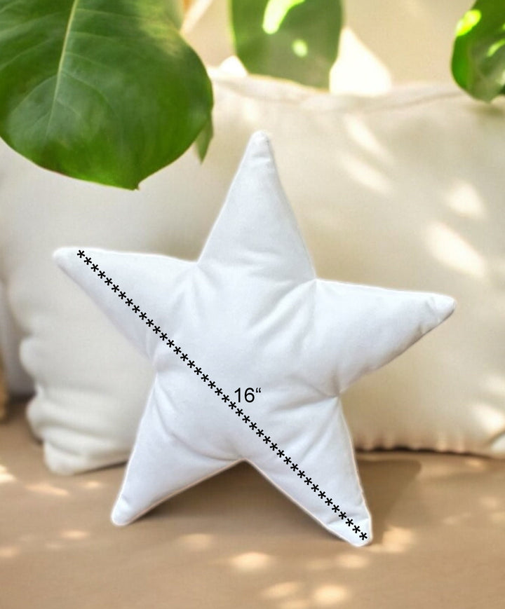 Unique Solid White Velvet Star Shaped Decorative Pillow - Home Accessory-Birthday gift - Nursery decor -Housewarming Gift