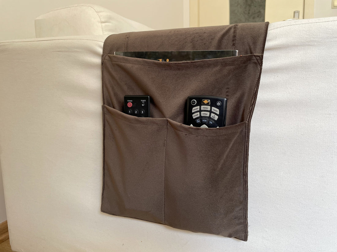 Light Brown Velvet Armrest Organizer