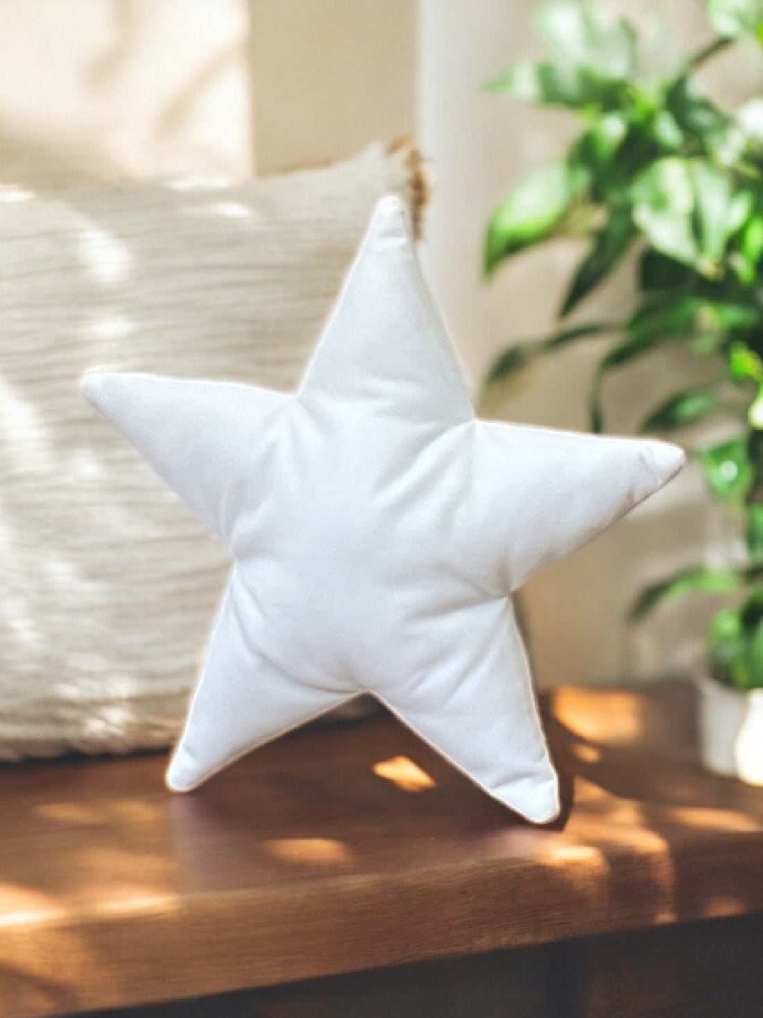 Unique Solid White Velvet Star Shaped Decorative Pillow - Home Accessory-Birthday gift - Nursery decor -Housewarming Gift