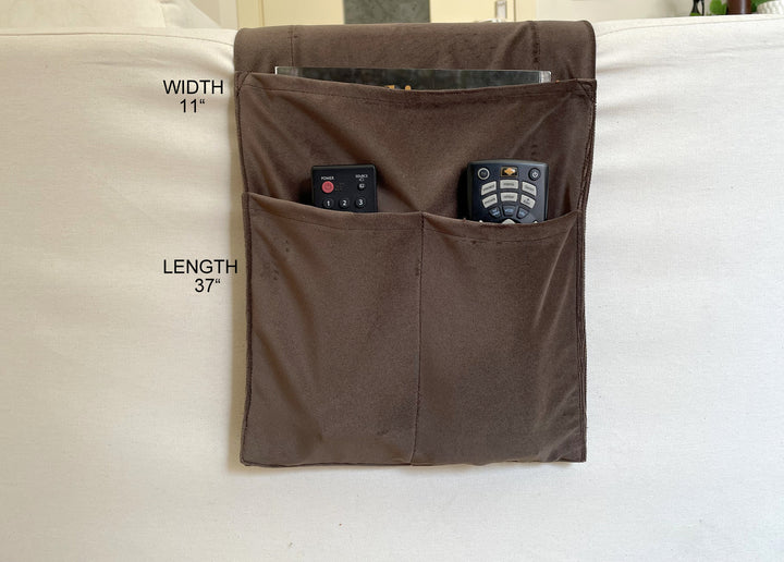 Light Brown Velvet Armrest Organizer