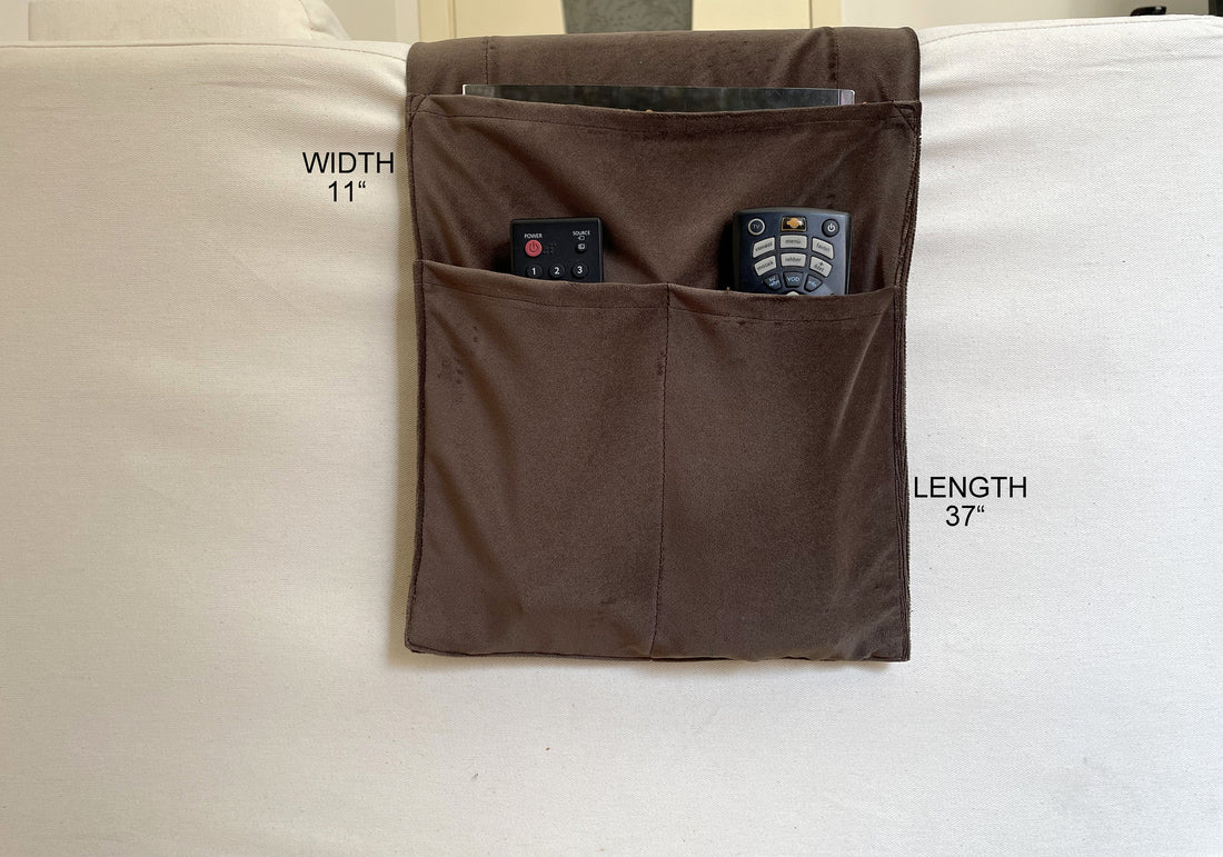 Light Brown Velvet Armrest Organizer