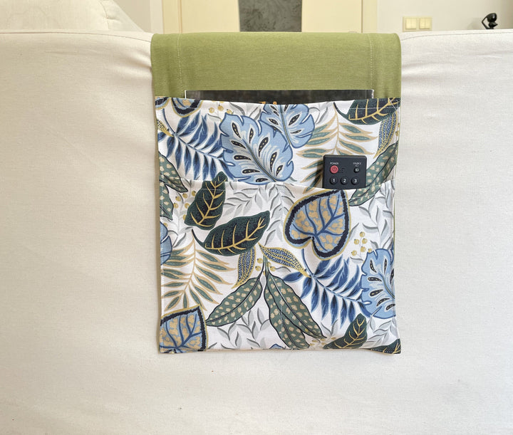 Canvas Green Floral armrest Organizer