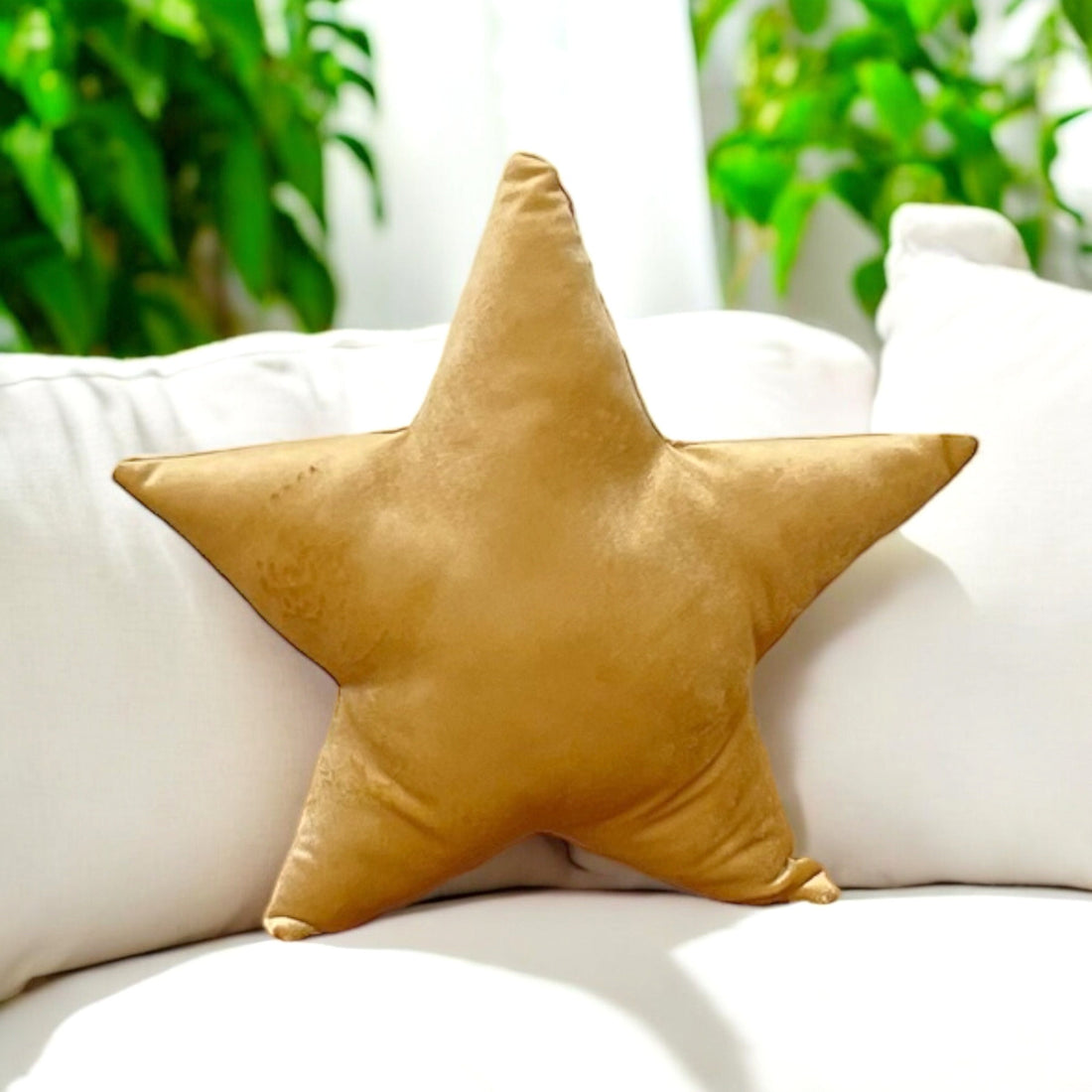 Luxurious Gold Velvet Star Pillow