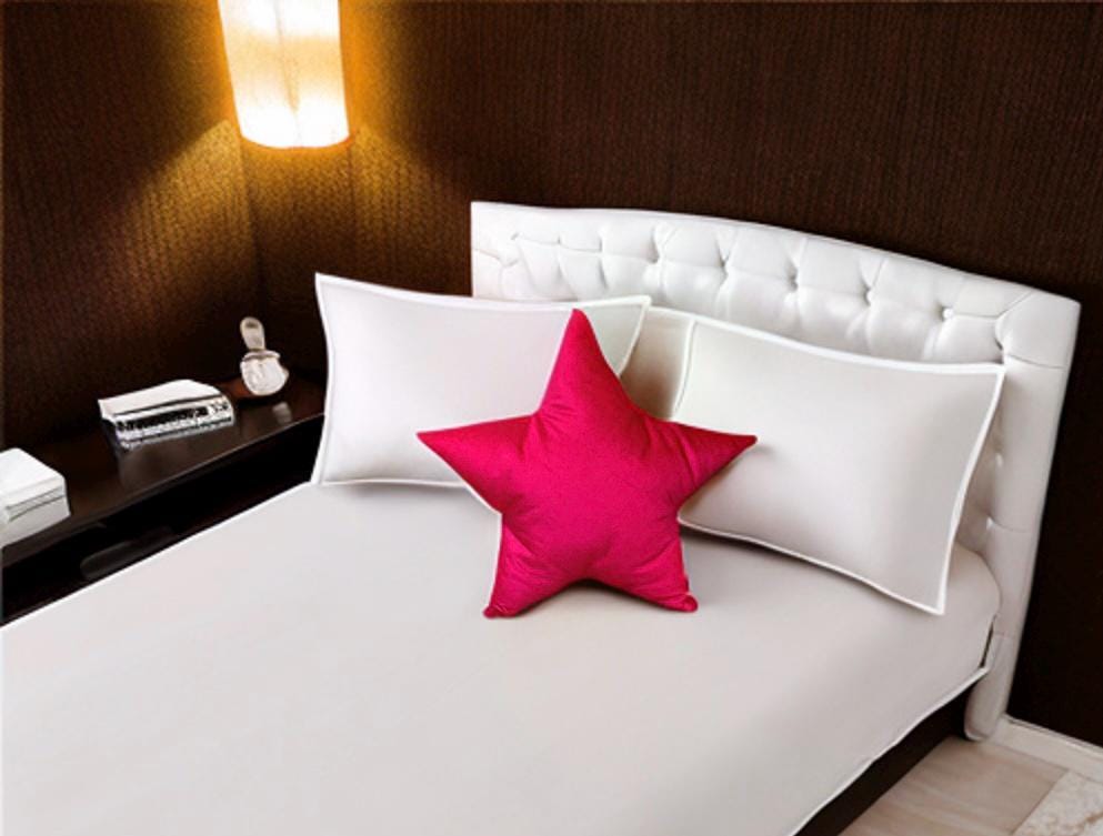 Hot Pink Velvet Star Shaped Pillow