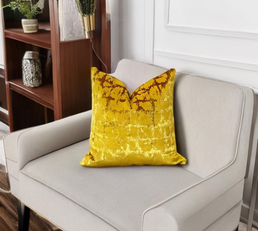 Mustard Gold Elagance Velvet Pillow  Cover