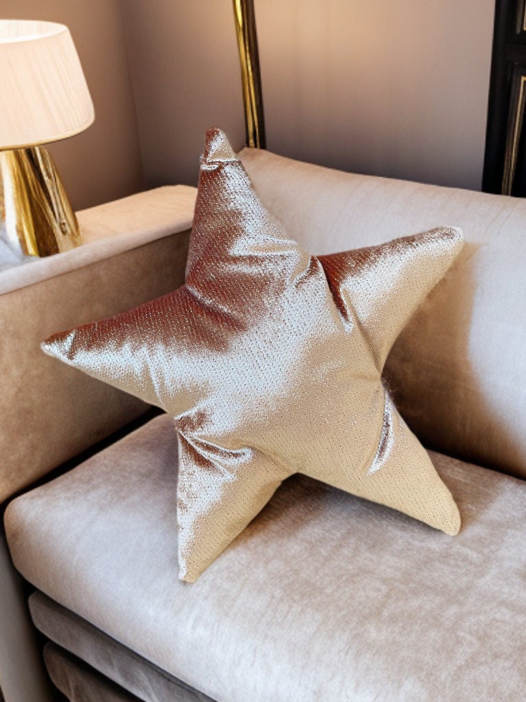 Camel Gold Detailed Star-Shaped Pillow