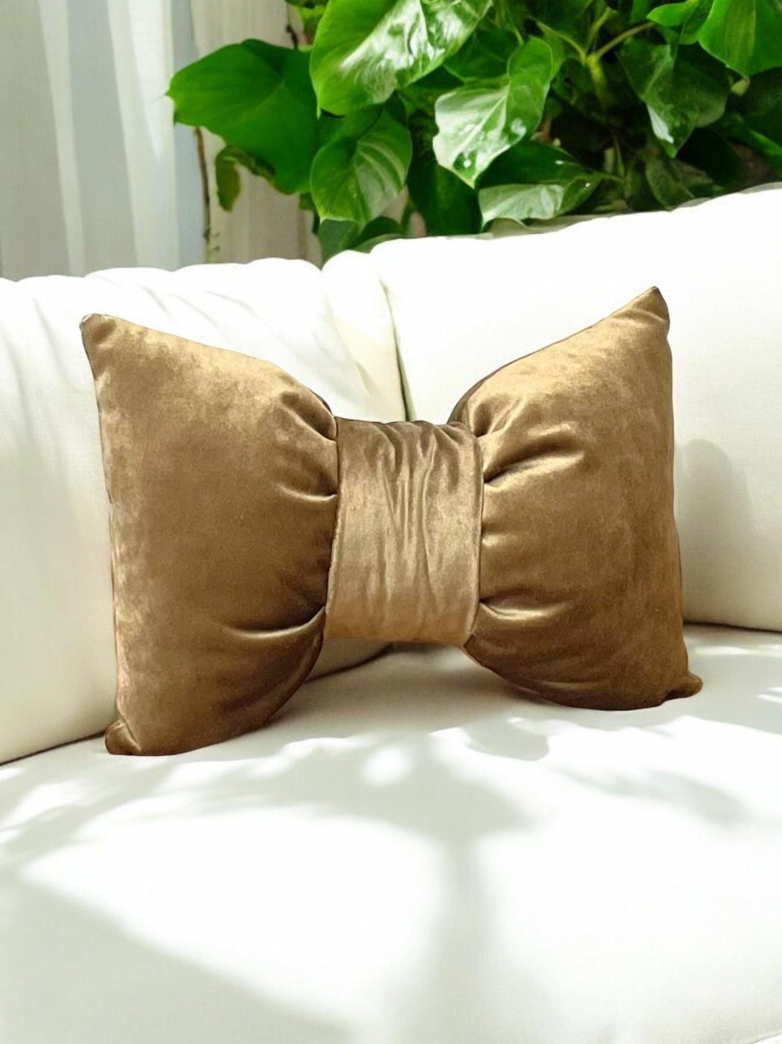 Olive Green Unique Velvet Decorative Bow Pillow - 12x18" -Birthday Gift-Home Decoration-Housewarming gift-Stylish Velvet Pillow