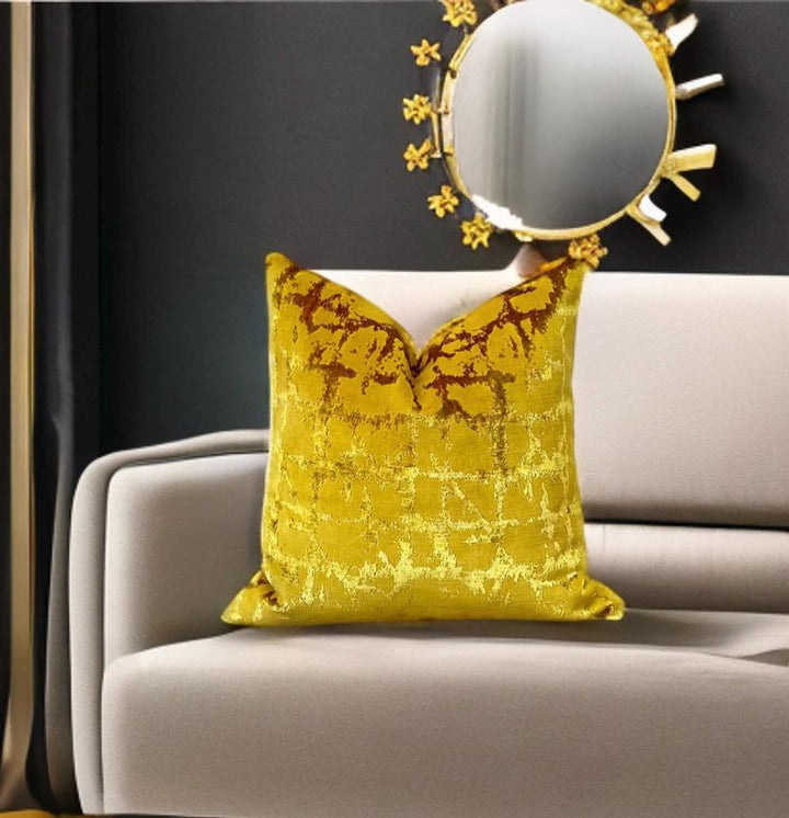 Mustard Gold Elagance Velvet Pillow  Cover