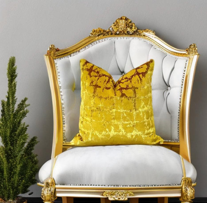 Mustard Gold Elagance Velvet Pillow  Cover