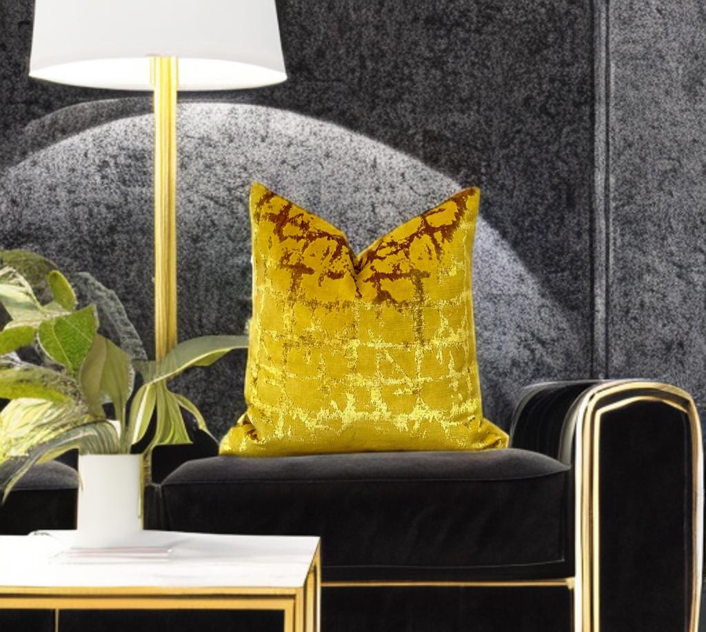 Mustard Gold Elagance Velvet Pillow  Cover