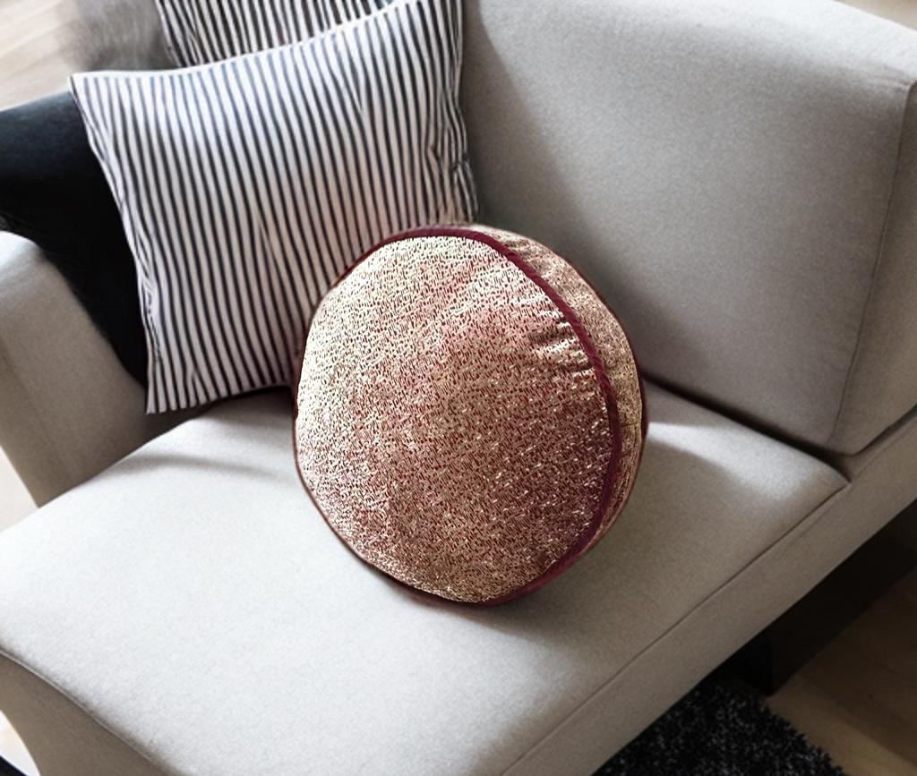 Piping Velvet Round Pillow With Insert