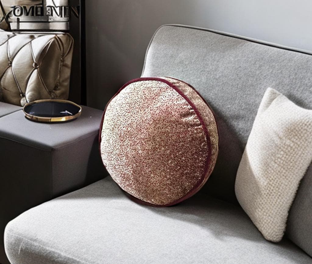 Piping Velvet Round Pillow With Insert